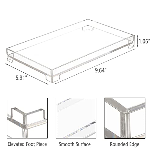 Delipply AT001 Vanity Bathroom Tray, Acrylic Rectangle Decorative Catchall Organizer Storage Tray thumb #4