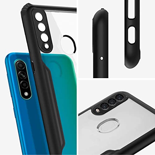 Image of Pikkme Oppo A31 Back Cover | Crystal Clear Transparent Back | Ultra Hybrid | Full Camera Protection | Raised Edge with 360 Degree Protection | Bumper Back Case for Oppo A31 (Black)