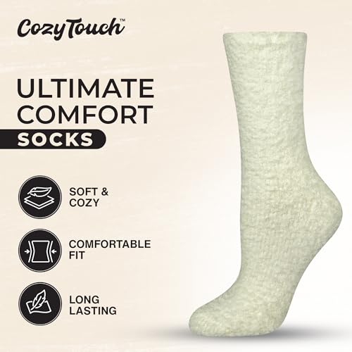 Image of Fluffy and Fuzzy Socks for Women - Warm Soft Slipper Socks for Home - 2 /3 Pairs Crew and Slouch Socks