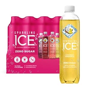 Sparkling ICE Black Cherry, Peach Nectarine, Coconut Pineapple, Pink Grapefruit – Variety Pack, 17 Fl Oz (Pack of 12)
