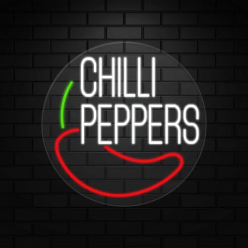 Chilli Peppers Neon Sign for Retail Displays | Value priced LED Flex Neon | Electronic Light Up LED Sign for Windows/Walls | 18" w x 18"h x 1"d