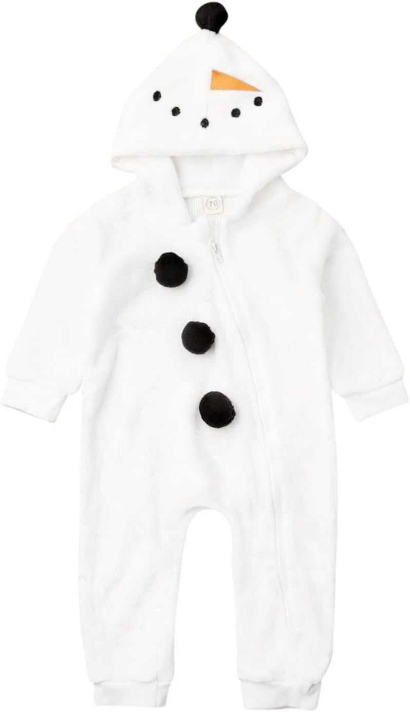 Baby Boys Girls Christmas Romper Winter Fleece Long Sleeve Hoodied Snowman Jumpsuit Infant Xmas Clothes Baby Boys Girls Christmas Romper Winter Fleece Long Sleeve Hoodied Snowman Jumpsuit Infant Xmas Clothes