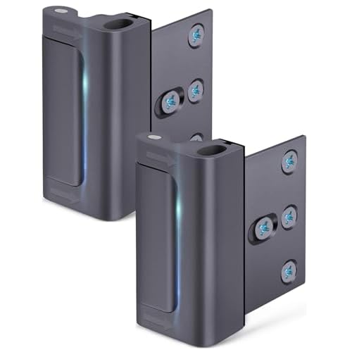 Home Security Door Reinforcement Lock: Metal Door Locks for Front Door Locks for Kids Safety Withstand 800 lbs Child Proof Door Latch for Top Inside Deadbolt Lock Home Defender Guard Flip Ex