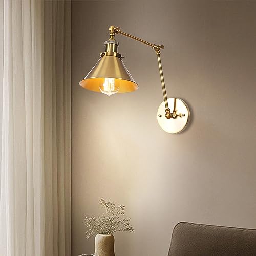 Przemysłowa metalowa lampa ścienna - Gniazdo E27 z żelaznym kloszem do wiejskiej atmosfery, salonu lub sypialni.