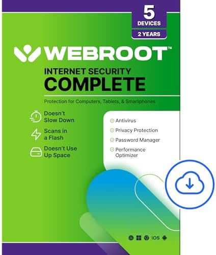 Webroot Internet Security Complete | Antivirus Software 2025 | 5 ...