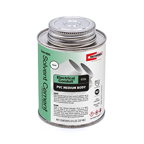 Rectorseal 55980 1/2 Pint Clear Pvc Conduit 633L Low Voc Pvc Solvent Cement