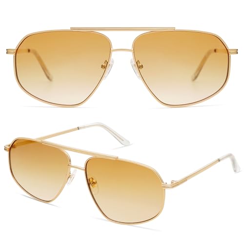 SOJOS Retro Hexagon Aviator Sunglasses for Women Men Trendy Vintage UV400 Protection Shades SJ12002