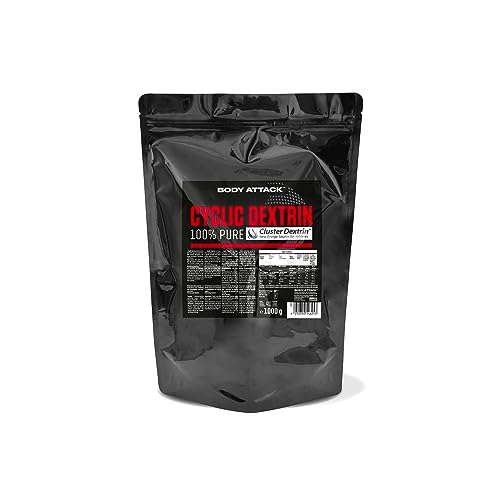 Body Attack Cyclic Dextrin - 1 kg - Patentiertes CLUSTER DEXTRIN® mit hoher Bioverfügbarkeit - Hochverzweigtes zyklisches Dextrin - Energy Pulver für schnelle Energie im Training