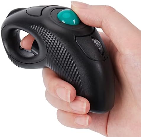 welspo Wireless USB Handheld Finger Trackball Mouse with Laser Pointer