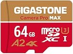 5-Years Data Recovery GIGASTONE 64GB Micro SD Card, Camera Pro MAX, Compatible with Gopro, Dash Cam, DJI, Drone, Security Camera, Speed Up to 100MB/s, microSDXC UHS-I A2 4K U3 C10, with Adapter