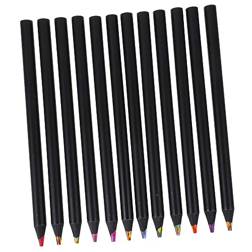 Lápices de color para pintar en el colegio Uonlytech, juego de 12 lápices de arcoíris de madera