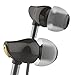 Rock Earphones Wired Headphones In Ear Stereo Noise Isolating Zircon Earbuds with Microphone and Volume Control for Sports Running 3.5mm Jack for In-line Control 1.2M (Black)