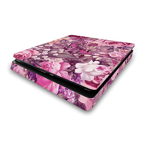 Protection Vinyle PS4 Slim LebensArt Papillon - Anti-Rayures pour Console Sony PlayStation 4