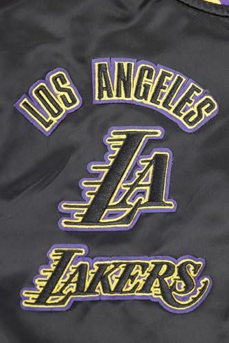 Pro Standard Big Kids NBA Los Angeles Lakers Retro Classics Satin Jacket Black/Purple M - Image 7