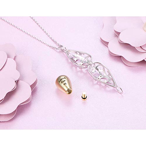 S925 Sterling Silver Cremation Urn Memorial Pendant Necklace with Hollow Urn Cremation Jewelry for Ashes3