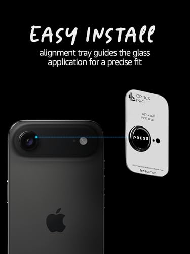 Image of Lensarmor Compatible with iPhone Air Camera Lens Protector Space Black (2-Pack) - 9H Tempered Glass, Military-Grade Anti-Scratch, Slim & Case-Friendly, Easy Install Frame