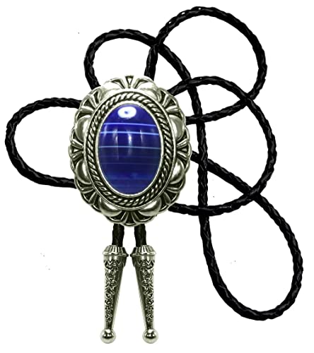 Image of Moranse Bolo Tie with Natural Tiger Eye Stone Celtic Style Genuine and Cowhide Rope