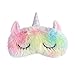 Frcolor Licorne Masque De Sommeil Mignon Licorne Corne En Peluche Bandeau yeux Couverture pour Femmes Filles Enfants Maison Lit Voyager Vol De Voiture Camping Utiliser