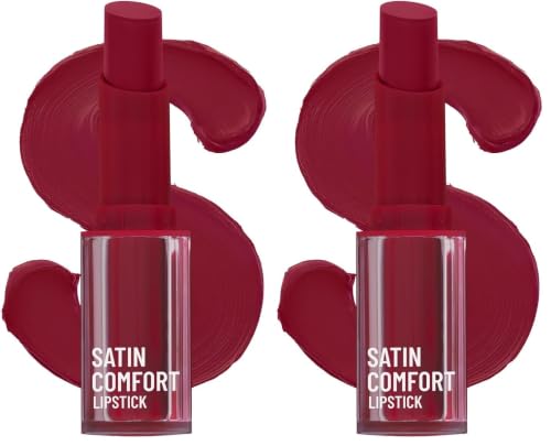 Image of Swiss Beauty Satin Comfort Lipstick | Ultra-Hydrating | Highly Pigmented | Smooth Glide | Satin Matte Finish | One-Swipe Application | Shade- 14 My Raspberry, 3gm (Pack of 2)