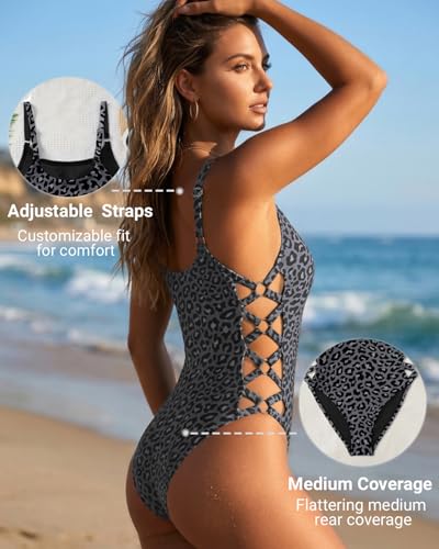 Image of Tempt Me Women One Piece Swimsuit Sexy Crisscross Bathing Suit Lace Up