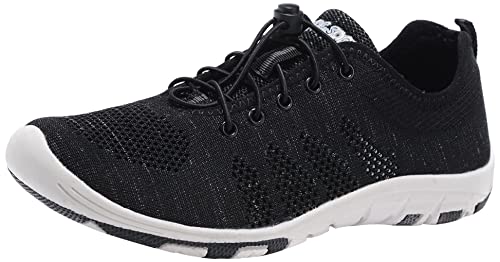 RocSoc Men's Summer Barefoot Woven Fabric Water Sport Aqua Shoes | Breathable, Speed Laceup, Quick Dry Athletic Beach Footwear for Kayaking Fishing Driving Yoga Walking