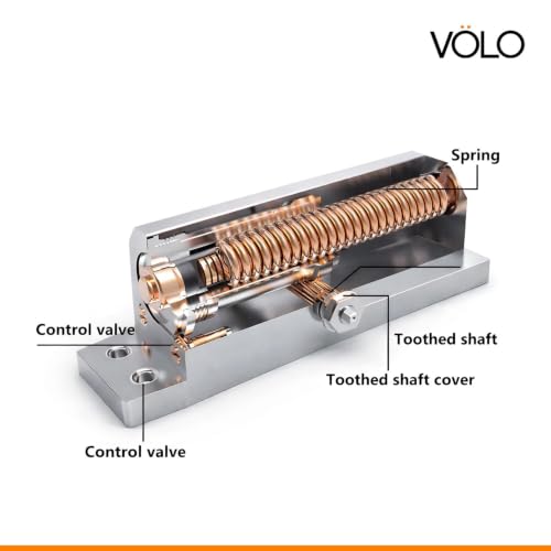 Image of VOLO Door Closer | Heavy Duty Automatic Door Closer | Adjustable Door Speed for Home Office Hotel & Commercial Doors | 1 Year Warranty | (Silver | 65 Kg Capacity | Hydraulic)