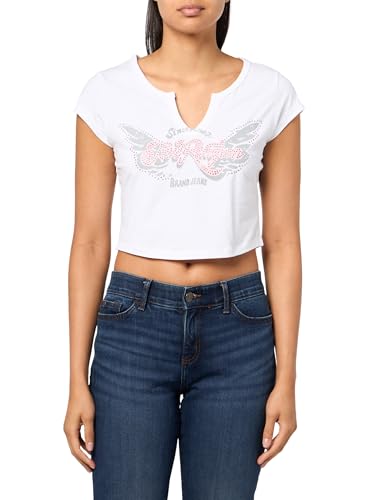 T-Shirt à Encoche en V Crystal Wing True Religion pour Look Urbain Chic
