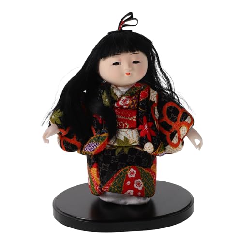 Amosfun 芸者人形 歌舞伎 着物芸者 置物 和風 日本人形 小型 かわいい 手作り 雛人形 和室 装飾 ドール コレクション インテリア 置物 伝統工芸品 飾り物 プレゼント 伝統的 自宅 オフィス テーブル装飾