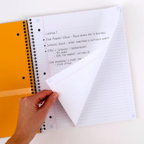 Image of Five Star Spiral Notebook Plus Study App, 1 Subject, College Ruled Paper, 100 Sheets, 8-1 /2 inch x 11 inch, School, Black (72057) (Pack of 12)