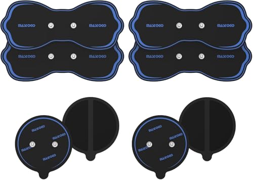 MASTOGO Wireless TENS Unit Electrode Pads Combo Set 8-Pack Multi-Size Electrodes Reusable & Latex-Free Replacement Pads for Wireless TENS Units 3.5mm Snap Connectors (for Multi-Site Pain Relief)