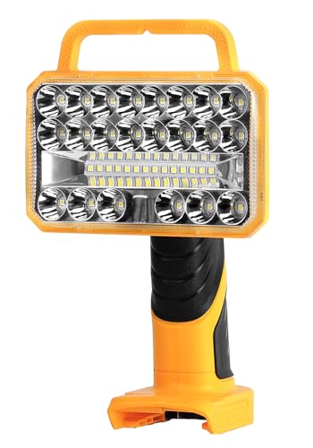 18W Cordless LED Work Light for DeWalt 20V Battery, 2000LM Portable Handheld Flashlights Tool with USB Port and 90 Degree Pivoting Head for Camping, Fishing, Job Site, Indoor & Outdoor Use