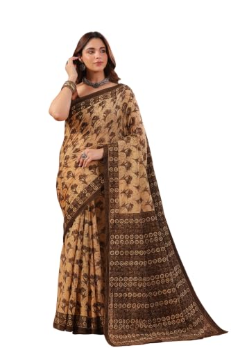Image of TAMAIRA FASHION Mulmul Pure Cotton Saree For Woman Floral Batik Printed|Office Wear Daily Wear Sarees For Women Without Blouse Piece(Available in 18 Colours)