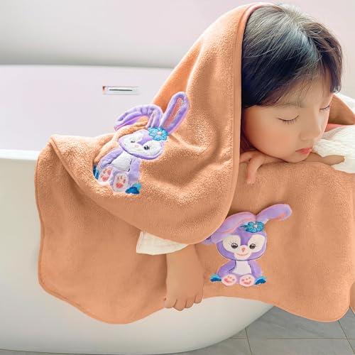 Image of Microfiber Kids Bath Towels Quick Dry Super Absorbent Super Soft Bath Towel for Babies Toddler-Baby Towel for Boys and Girls (Purple & Brown, 2 Bath Towel)