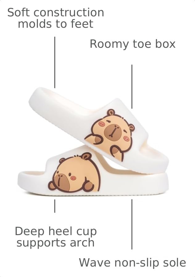 Image of Men's and Women's Capybara Slides,Cute Capybara Slippers for Indoor Outdoor,Non Slip Quick Drying Shower Shoes,Comfort Cloud Slides Sandals