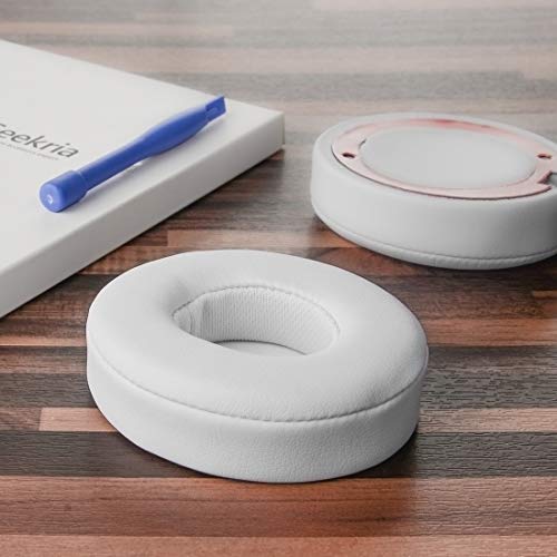 Geekria Replacement Ear Pads Compatible with Beats Solo 2 Wireless (B0534) On-Ear Headphones Ear Cushions, Repair Parts (White) miniatura 4