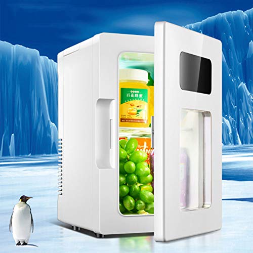 Auto KüHlschrank Klein Mini KüHlschrank Leise GlastüR 12v 230v KüHlschrank Gefrierfach 10L KüHl Heiz Thermo-Elektrische KüHlbox FüR Auto Camping