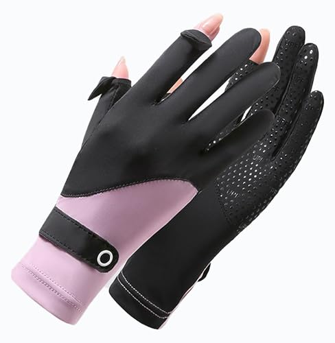 CXQRR Ice Silk Driving Gloves Women UV Protection Summer Gloves Non-Slip Full Finger Outdoor Cyling