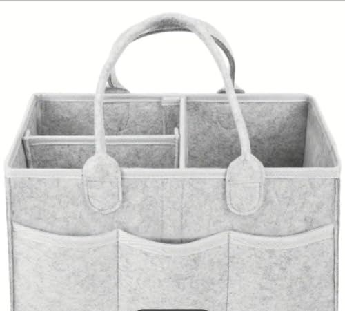Image of Everyday Baby Diaper Caddy organizer -Thick Heavy Duty Portable Nursery Storage Bin and Car Caddy Organizer - Felt Baby Diaper Bag for Storage with Handle –New Born Essentials Baby Gifts