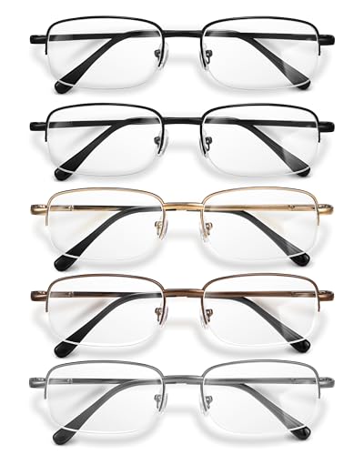 NOVIVON 2.5 Metal Reading Glasses Men - Durable Readers with Blue Light Filtering - Clear Vision