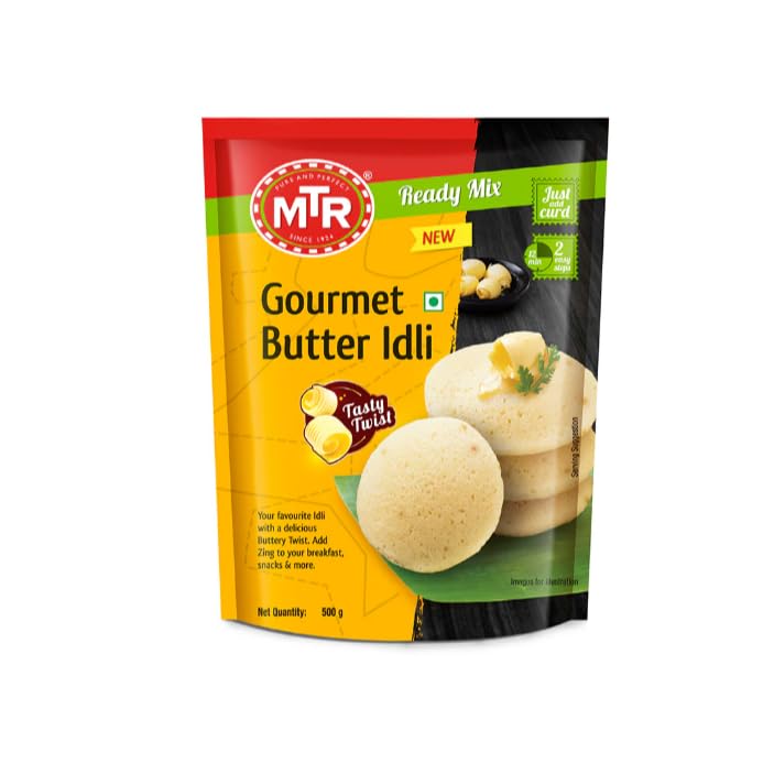 MTR Gourmet Butter Idli Mix 500g | Instant Breakfast Mix | Soft & Fluffy Idlis with a Buttery Twist | Quick & Easy South Indian Meal | Ready-to-Cook
