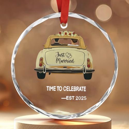 Engagement Gifts for Couples - Glass Ornament 2025, Personalized Gifts for Newly Engaged Couples, Happy Engagement Ideas for Her, Bride to Be - Engaged for Her, Friends