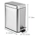 mDesign Rectangular Step-Open Wastebasket Trash Can - Brushed Stainless Steel