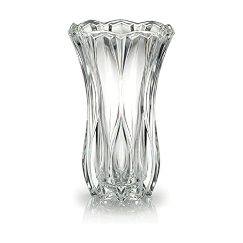 Mikasa Celebrations Blossom Crystal Vase, 12-Inch Tall, Elegant Cut Glass Design for Floral Arrangements and Decorative Centerpieces