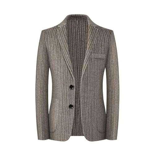 Men's Blend Blazer Casual Pinstripe Sports Coat With 2 Buttons Striped Basic Business Suit Jacket
