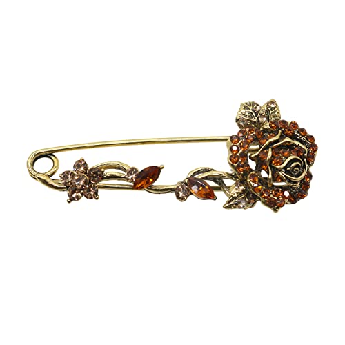 Image of Crystal Pearl Flower Brooches Pins Fashion Beautiful Created Rhinestone Floral Brooch Good Idea for Party Dance Wedding Banquet for Elegant Women Girl