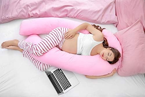 Hometex 9ft U Shaped Comfort Pregnancy Support Pillow with free Case (Purple Cover)