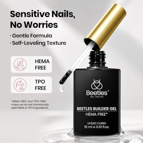 Image of Beetles Builder Gel for Nails Clear, 15ml HEMA & TPO-Free Gel Builder