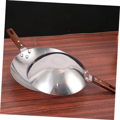 Wok de acero inoxidable Cabilock 22 cm con mango de madera miniatura 3