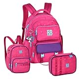 Kit Mochila de Costas Com Bolsinha Rebecca Bonbon Original Lancheira e Estojo (ROSA)
