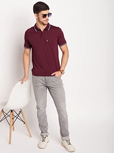 Image of UNIBERRY Men's Cotton Half Sleeves Solid Polo Neck T-shirt-MT4-BG 4XL